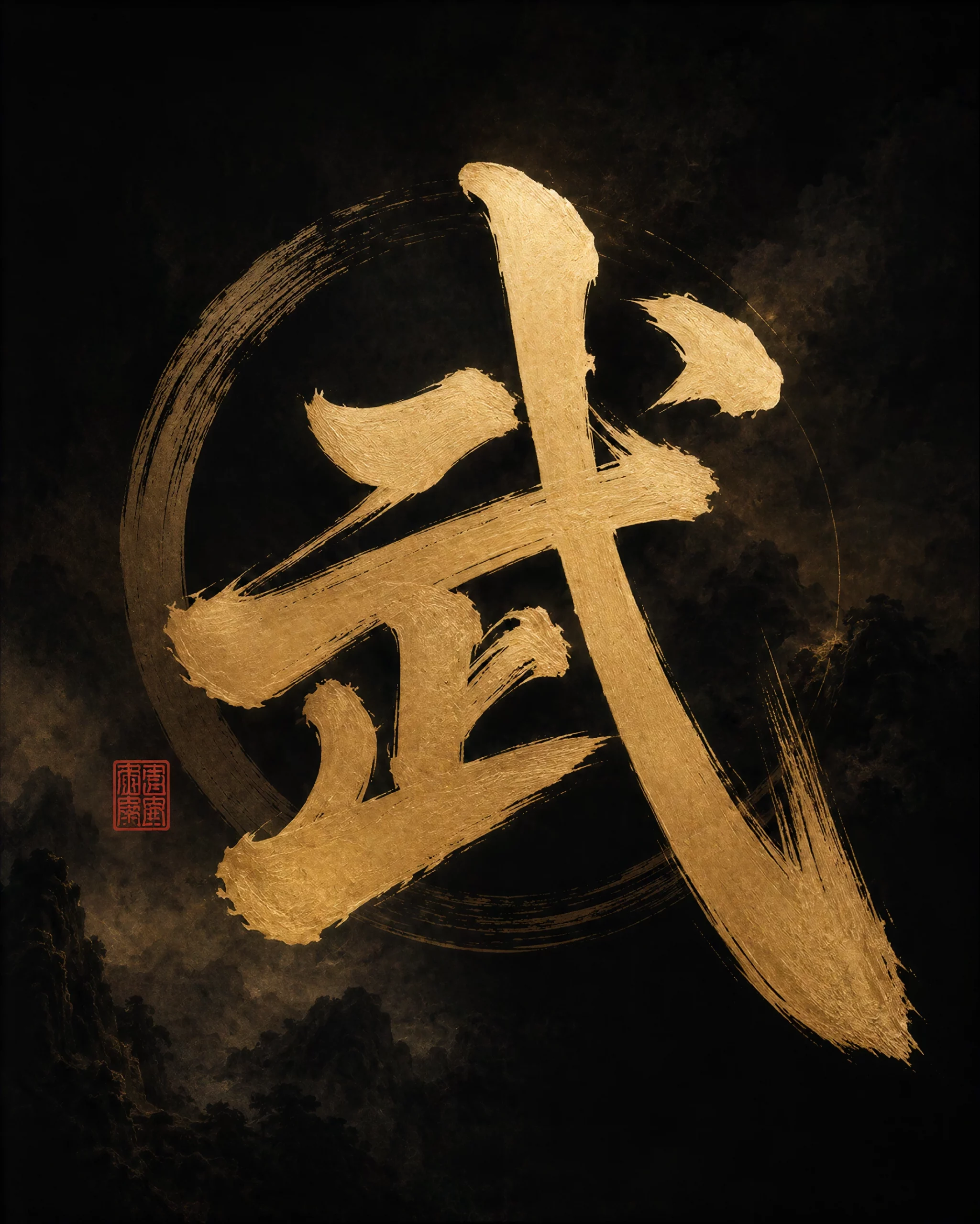 Calligraphie chinoise du caractère 武 (Wǔ) — martial — Kung Fu Club Nantais