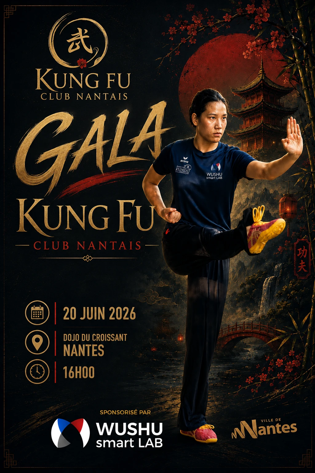 Affiche Gala Kung Fu Club Nantais — 20 juin 2026