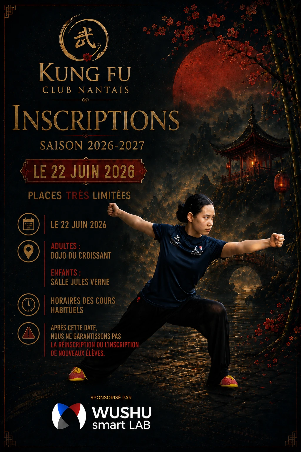 Affiche inscriptions saison 2026-2027 — 22 juin 2026